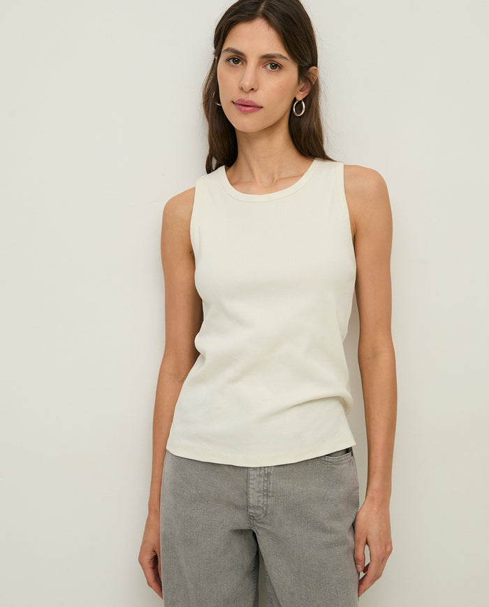 Yerse Ribbed Top in Ecru 44045