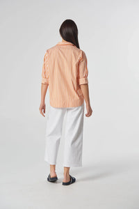 Goondiwindi Cotton 3/4 Sleeve Stripe Shirt in Bright Orange 4436-225