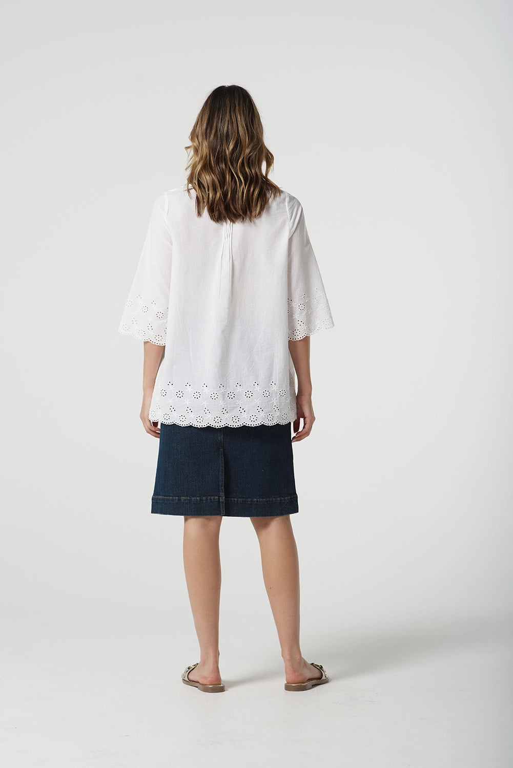 Goondiwindi Cotton Trapeze Top in Optical White 4445