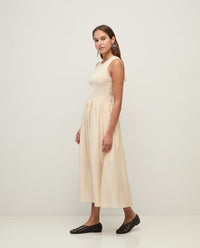 Yerse Bi-Material Dress in Ecru 44565