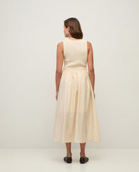 Yerse Bi-Material Dress in Ecru 44565
