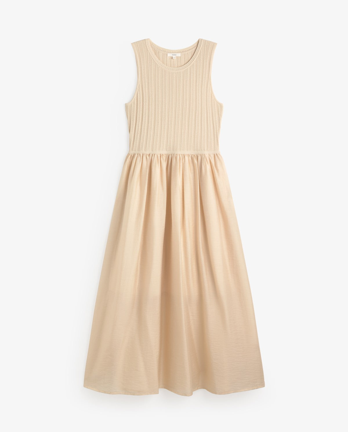Yerse Bi-Material Dress in Ecru 44565