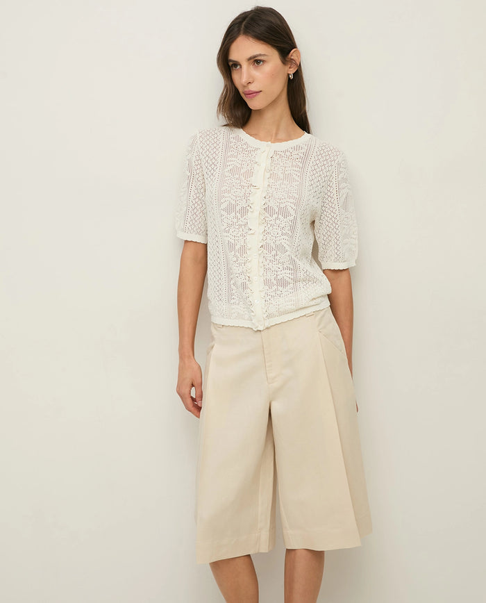Yerse Linen Blend Bermuda Shorts in Ecru 44805