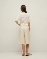 Yerse Linen Blend Bermuda Shorts in Ecru 44805