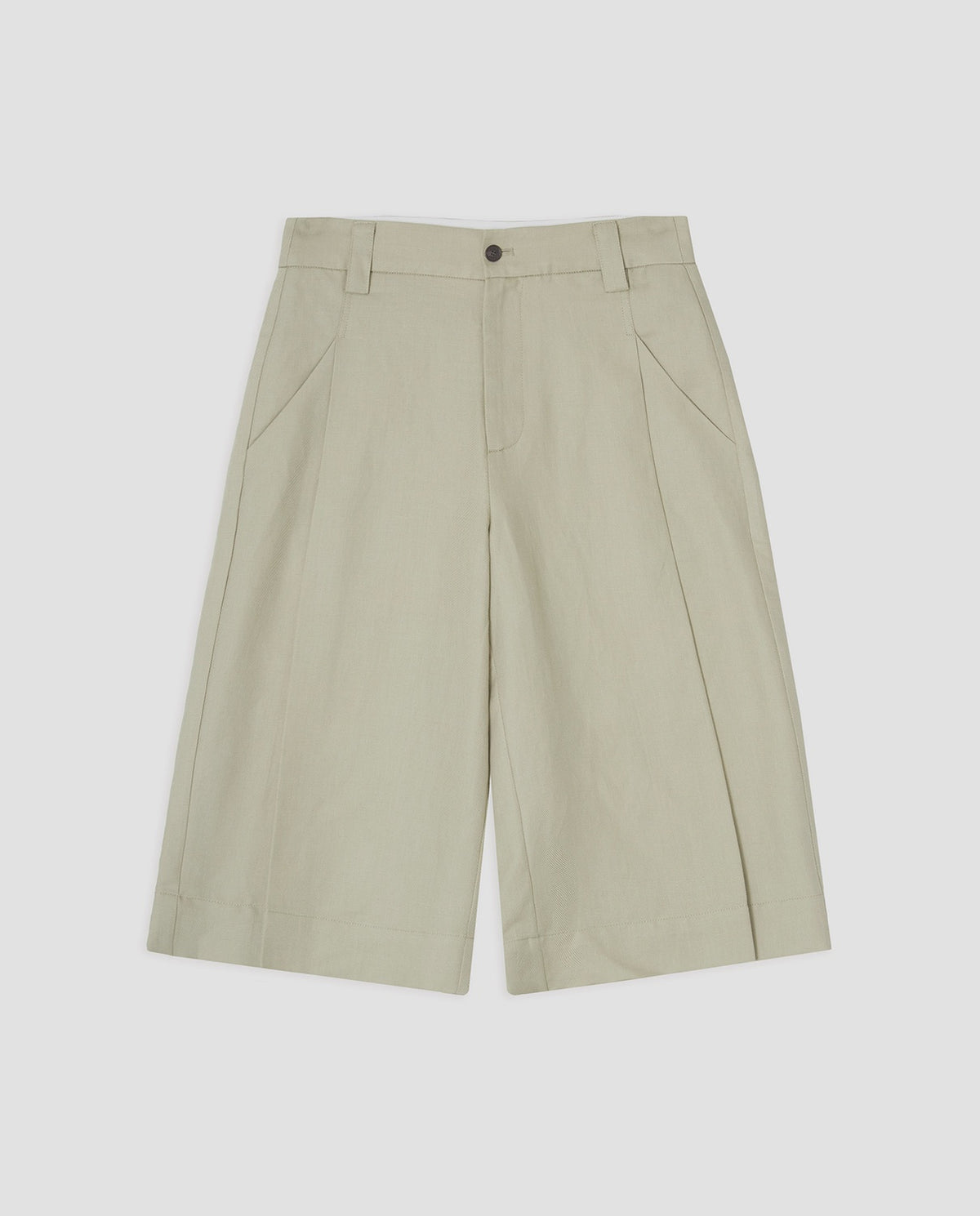 Yerse Linen Blend Bermuda Shorts in Water Green 44805