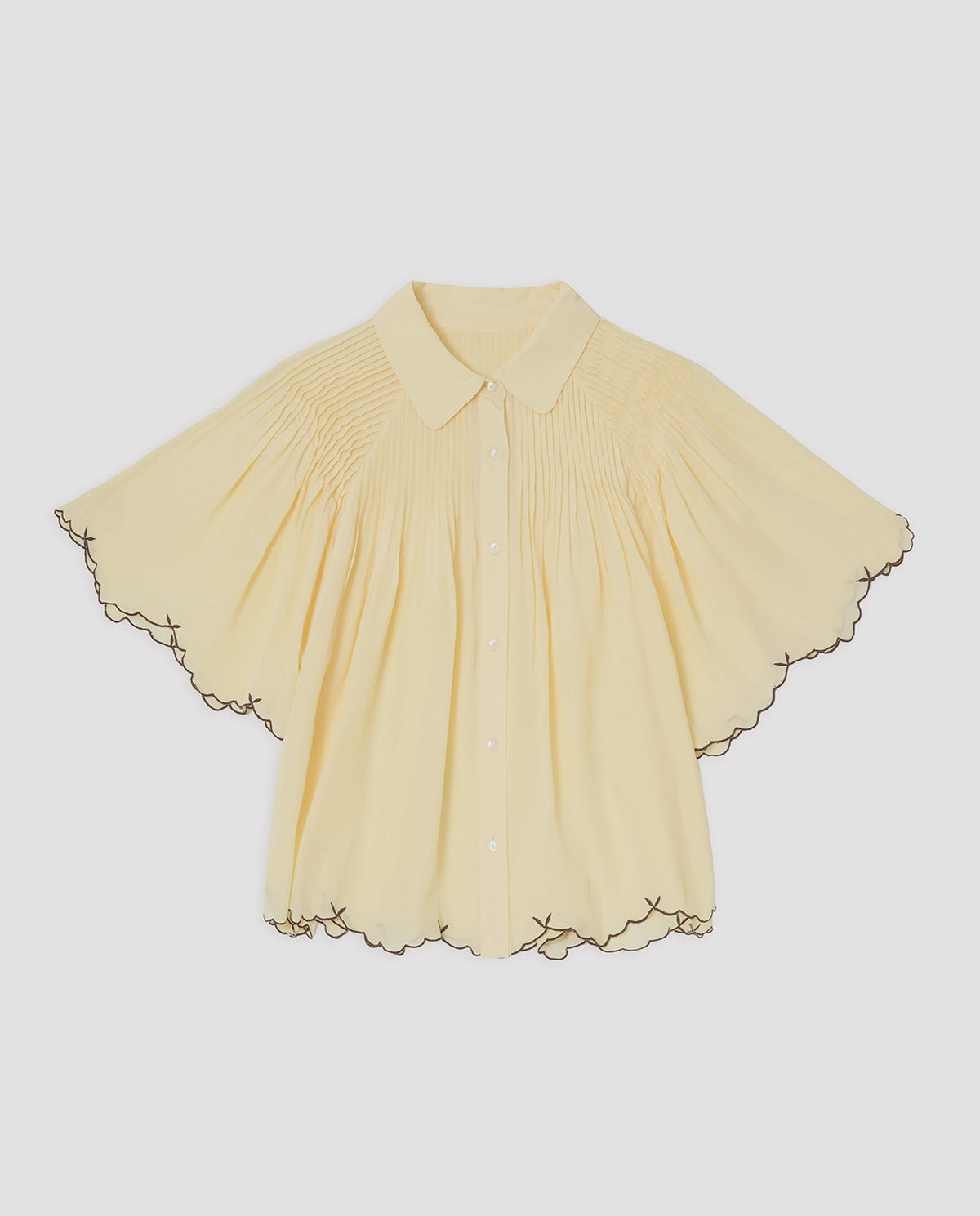Yerse Embroidered Detail Shirt in Vainilla 44807