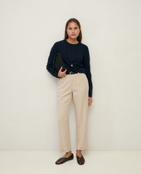 Yerse Straight Tencel Trousers in Stone 44816