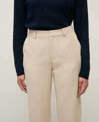 Yerse Straight Tencel Trousers in Stone 44816