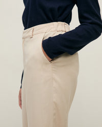 Yerse Straight Tencel Trousers in Stone 44816