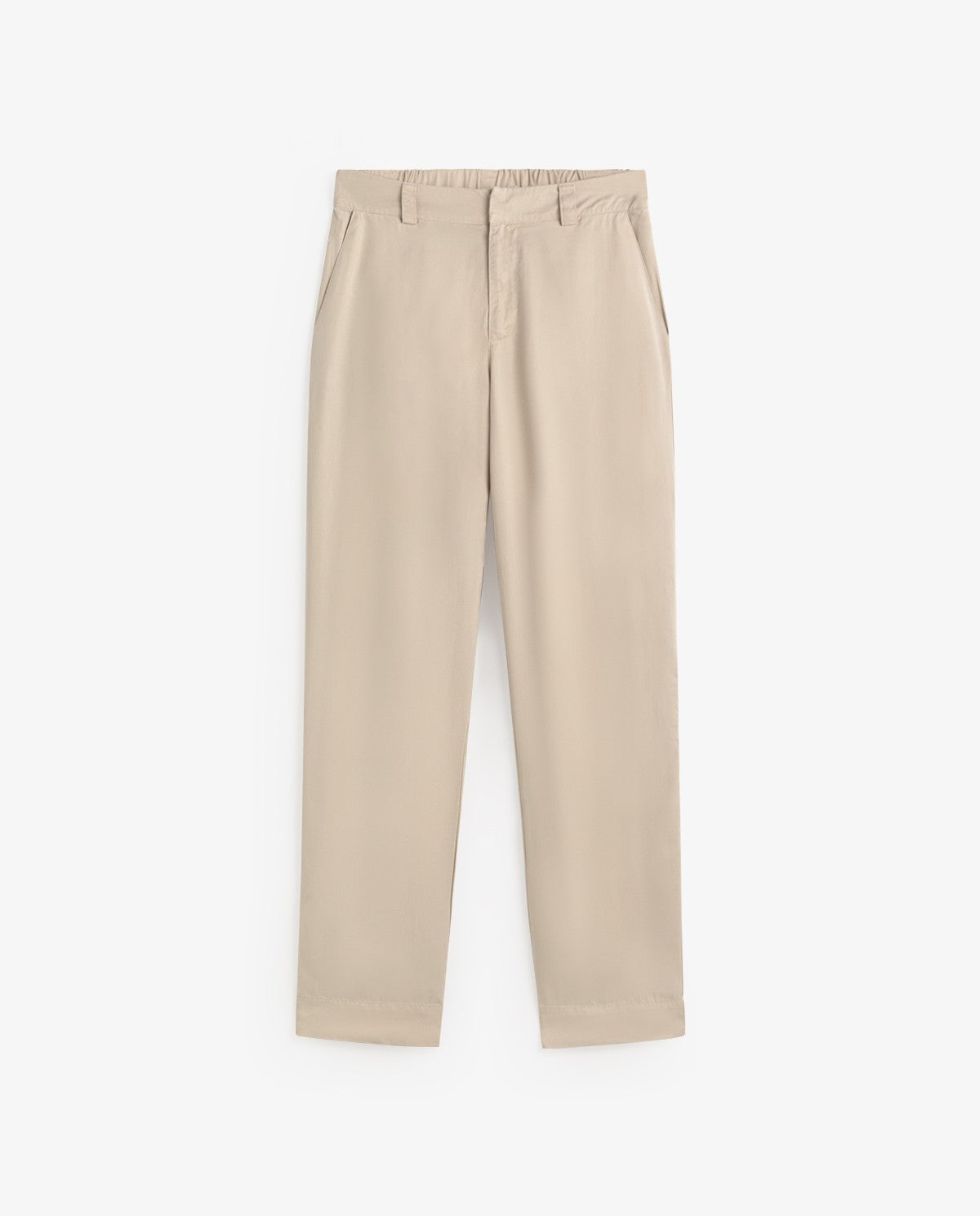 Yerse Straight Tencel Trousers in Stone 44816