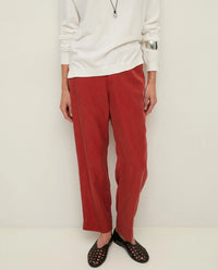 Yerse Straight Tencel Trousers in Dark Red 44816