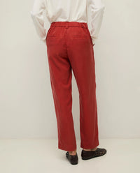 Yerse Straight Tencel Trousers in Dark Red 44816