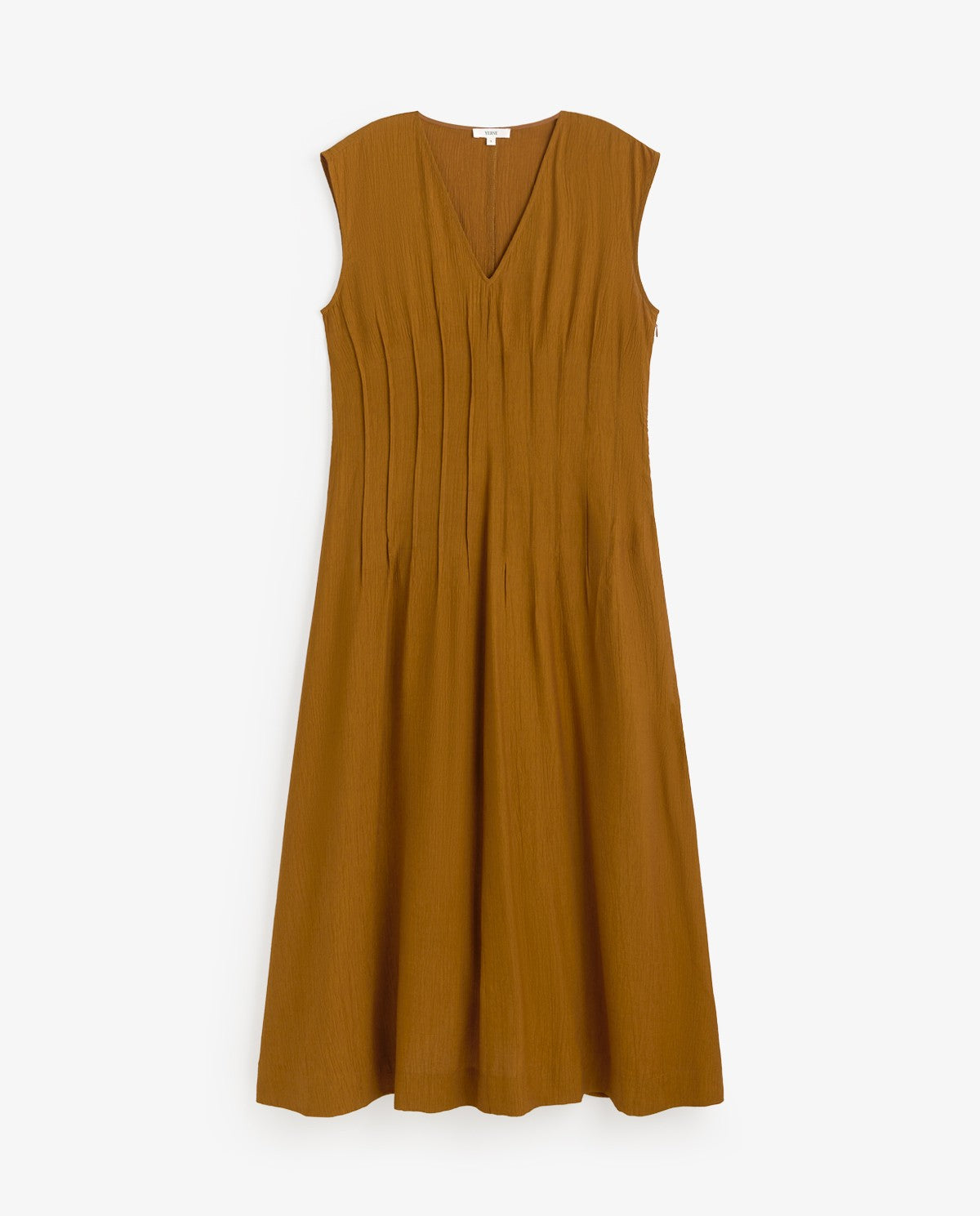 Yerse Crinkled Effect Dress in Mustard 44822