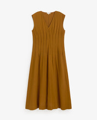 Yerse Crinkled Effect Dress in Mustard 44822