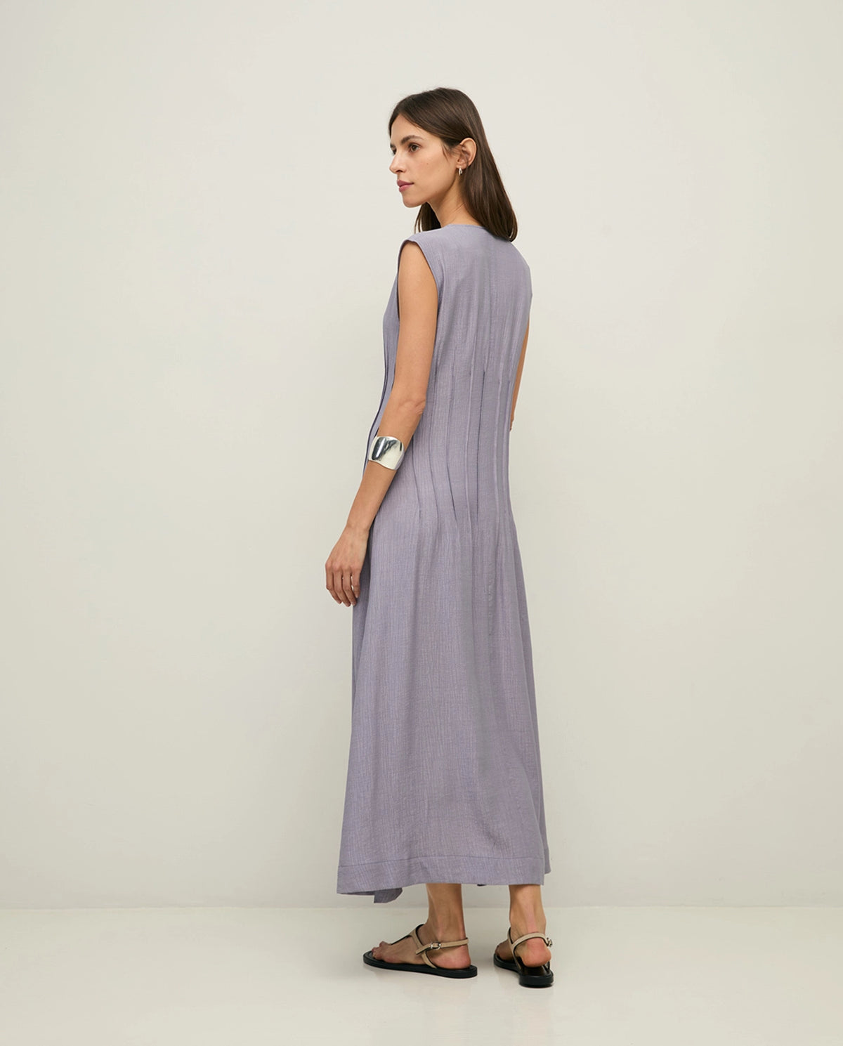 Yerse Crinkled Effect Dress in Mauve 44822