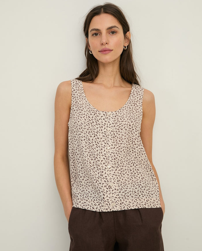 Yerse Crepe Top in Ntl Flowers 44831
