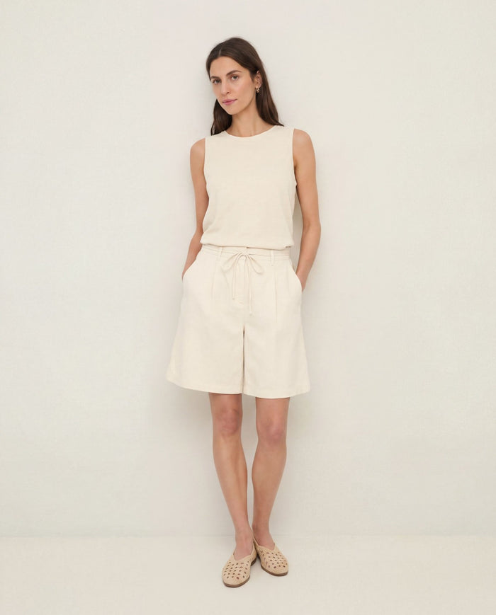 Yerse Poplin Shorts in Ecru 44832