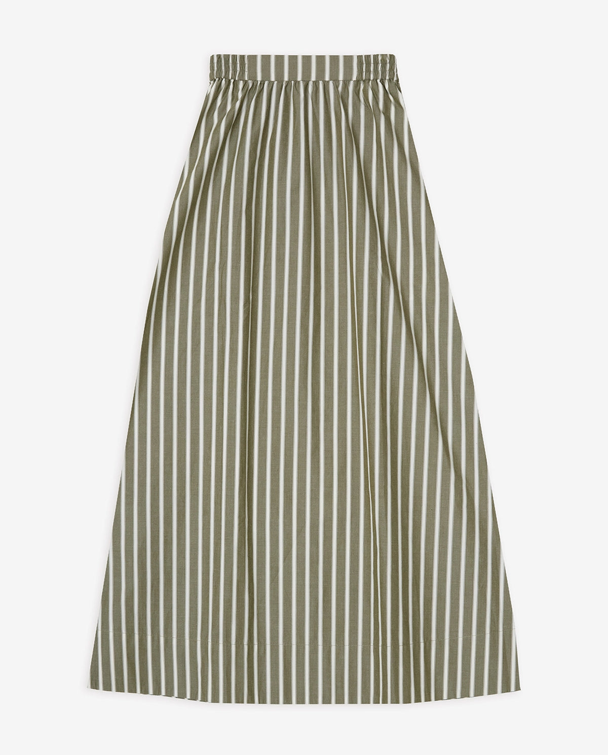 Yerse Midi Poplin Skirt in Ht Grn Stripe 44837