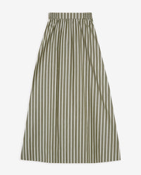 Yerse Midi Poplin Skirt in Ht Grn Stripe 44837
