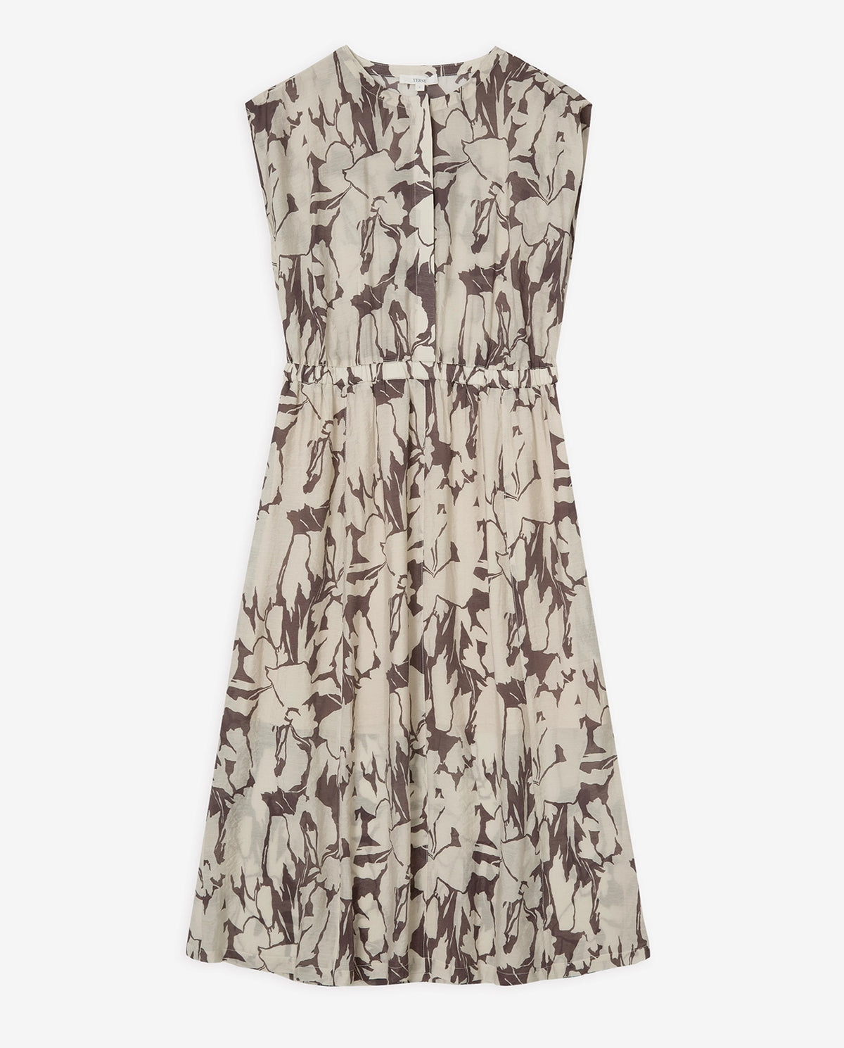 Yerse Printed Viscose Dress in Brown 44842