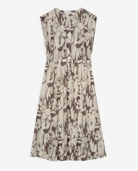 Yerse Printed Viscose Dress in Brown 44842