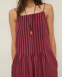 Yerse Strap Dress Straight Neckline in Abg Stripe 44847