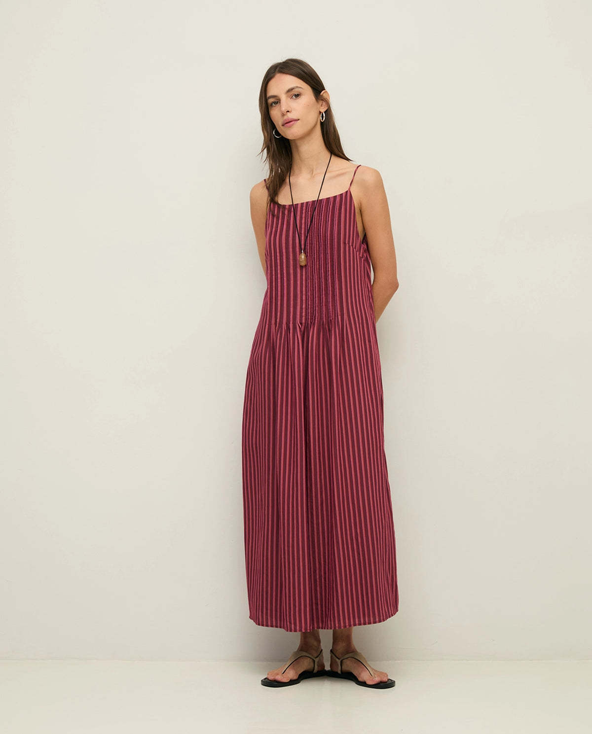 Yerse Strap Dress Straight Neckline in Abg Stripe 44847