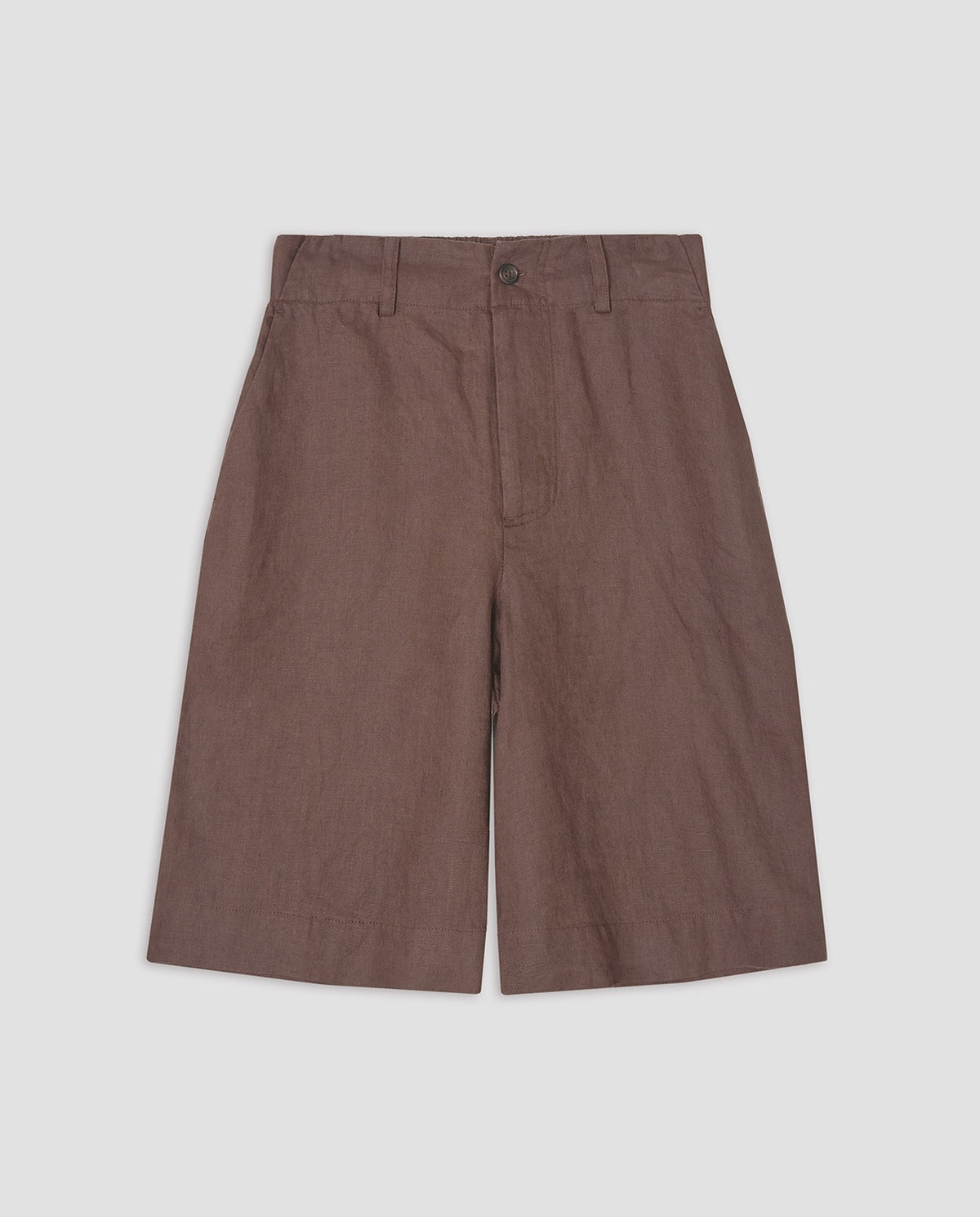 Yerse 100% Linen Shorts in Chocolate 44852