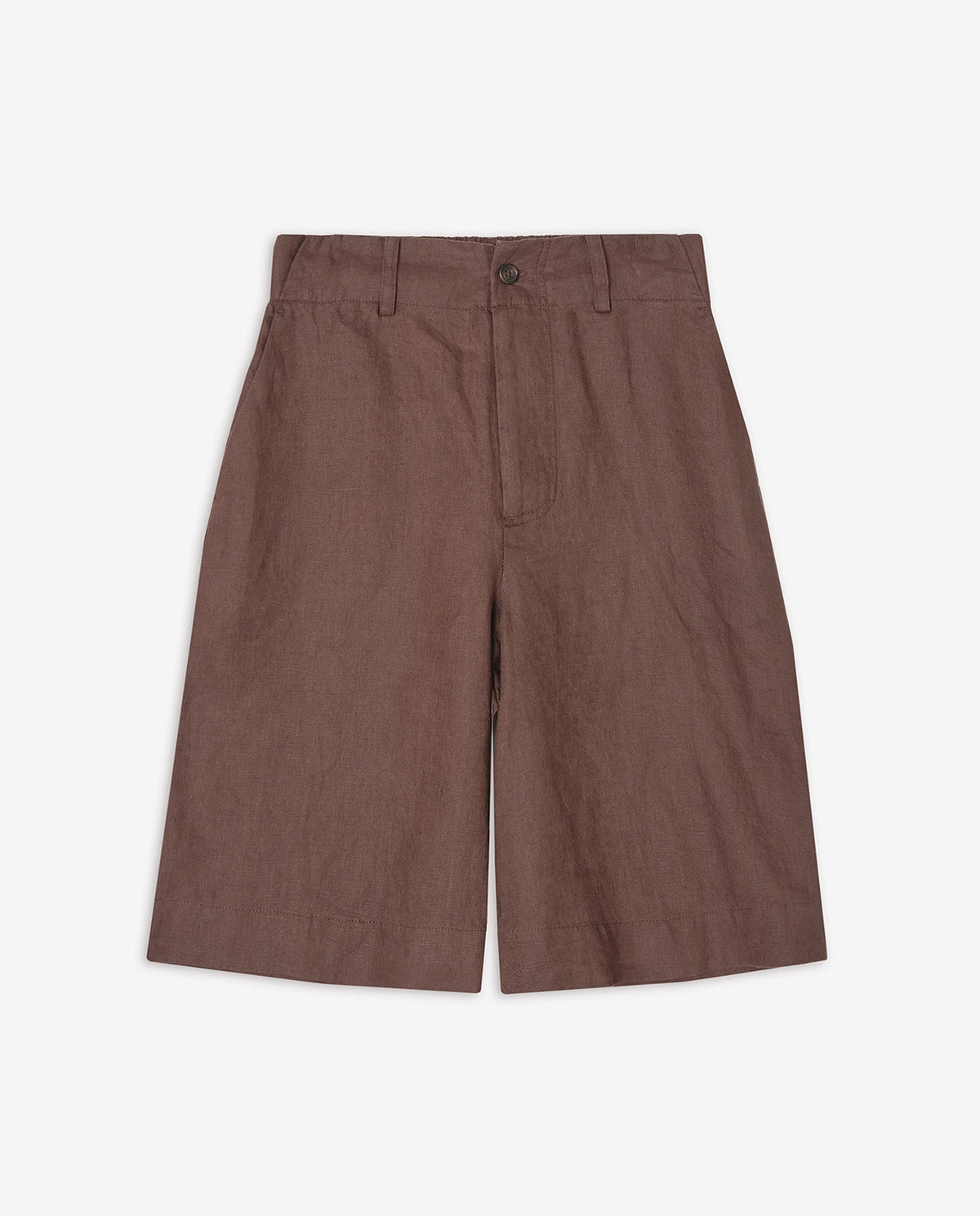 Yerse 100% Linen Shorts in Chocolate 44852