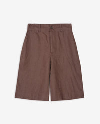 Yerse 100% Linen Shorts in Chocolate 44852