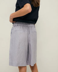 Yerse 100% Linen Shorts in Mauve 44852