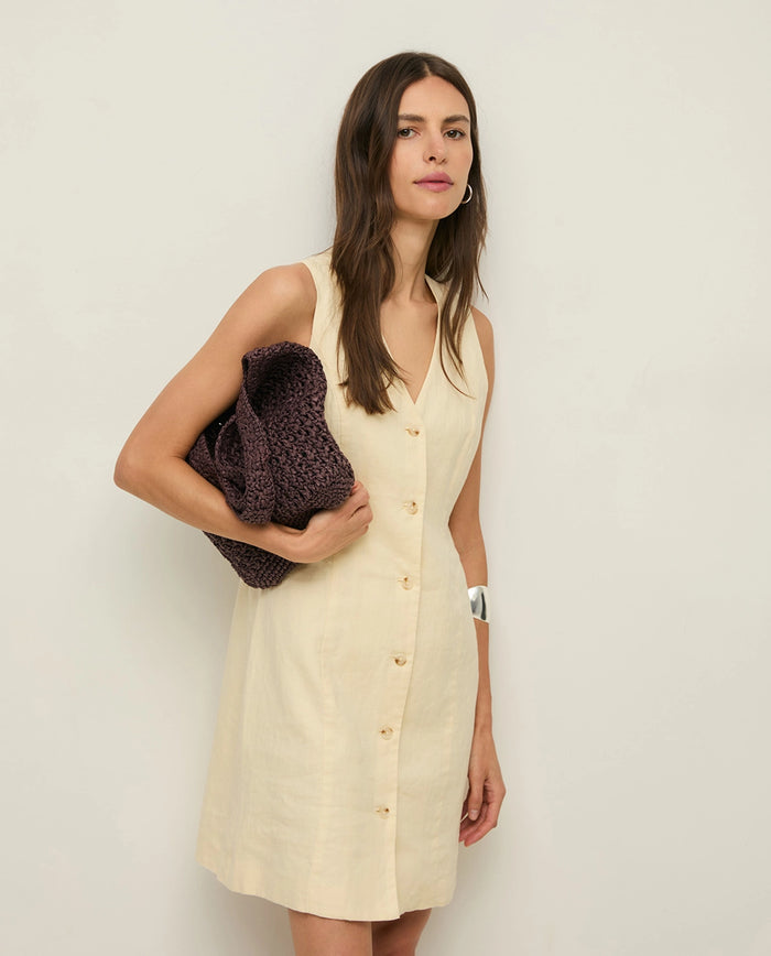 Yerse 100% Linen Dress in Ecru 44853