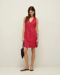 Yerse 100% Linen Dress in Raspberry 44853