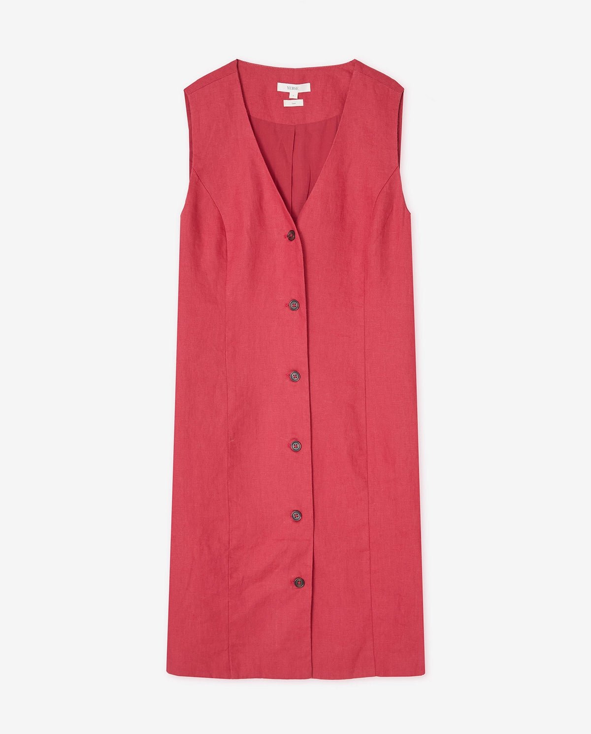 Yerse 100% Linen Dress in Raspberry 44853