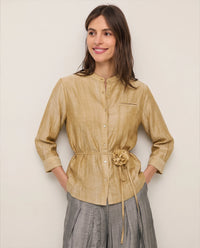 Yerse Crinkled Effect Shirt in Vainilla 44857