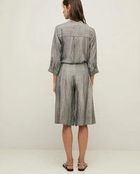 Yerse Crinkled Effect Bermuda Shorts in Grey 44858