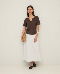 Yerse Hemp Midi Skirt in White 44861