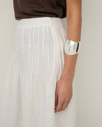 Yerse Hemp Midi Skirt in White 44861