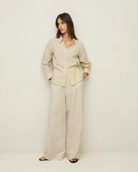 Yerse Basic Shirt Collar Shirt in Yellow Stripe 44887