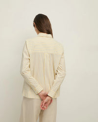 Yerse Basic Shirt Collar Shirt in Yellow Stripe 44887