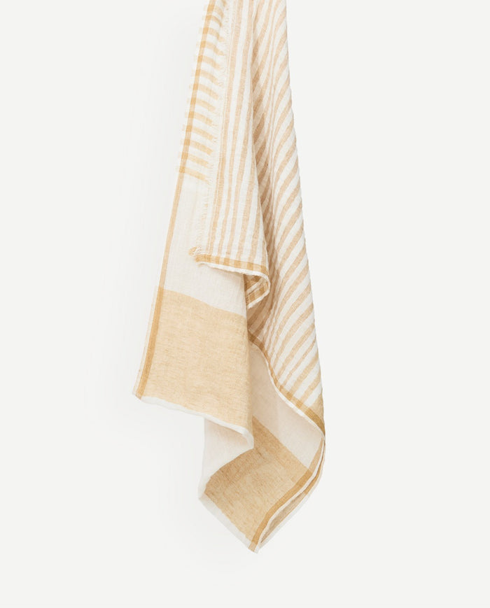 Yerse Cotton Linen Scarf in Rayas Paja 44912