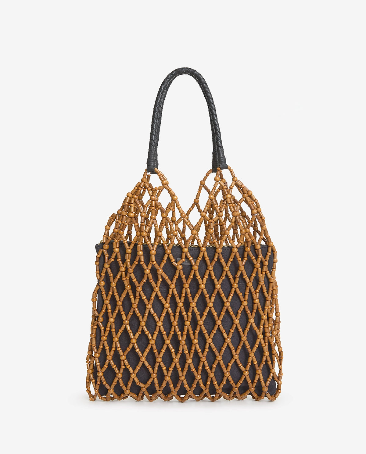Yerse Wooden Bead Bag in Natural 44929