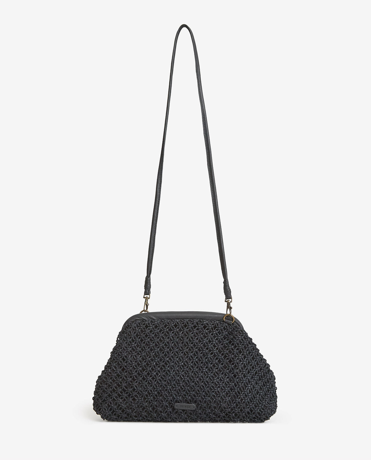 Yerse Crochet Clutch in Negro 44943