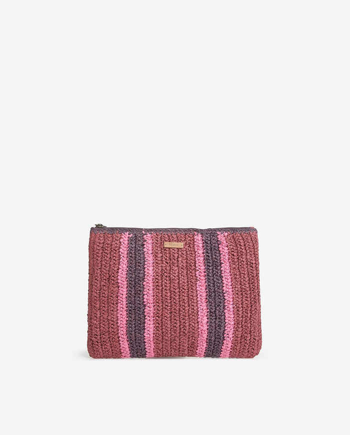 Yerse Striped Clutch in Beige 44945