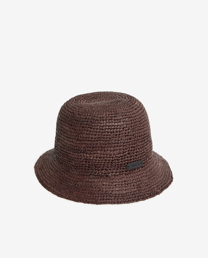 Yerse Raffia Hat in Chocolate 44955