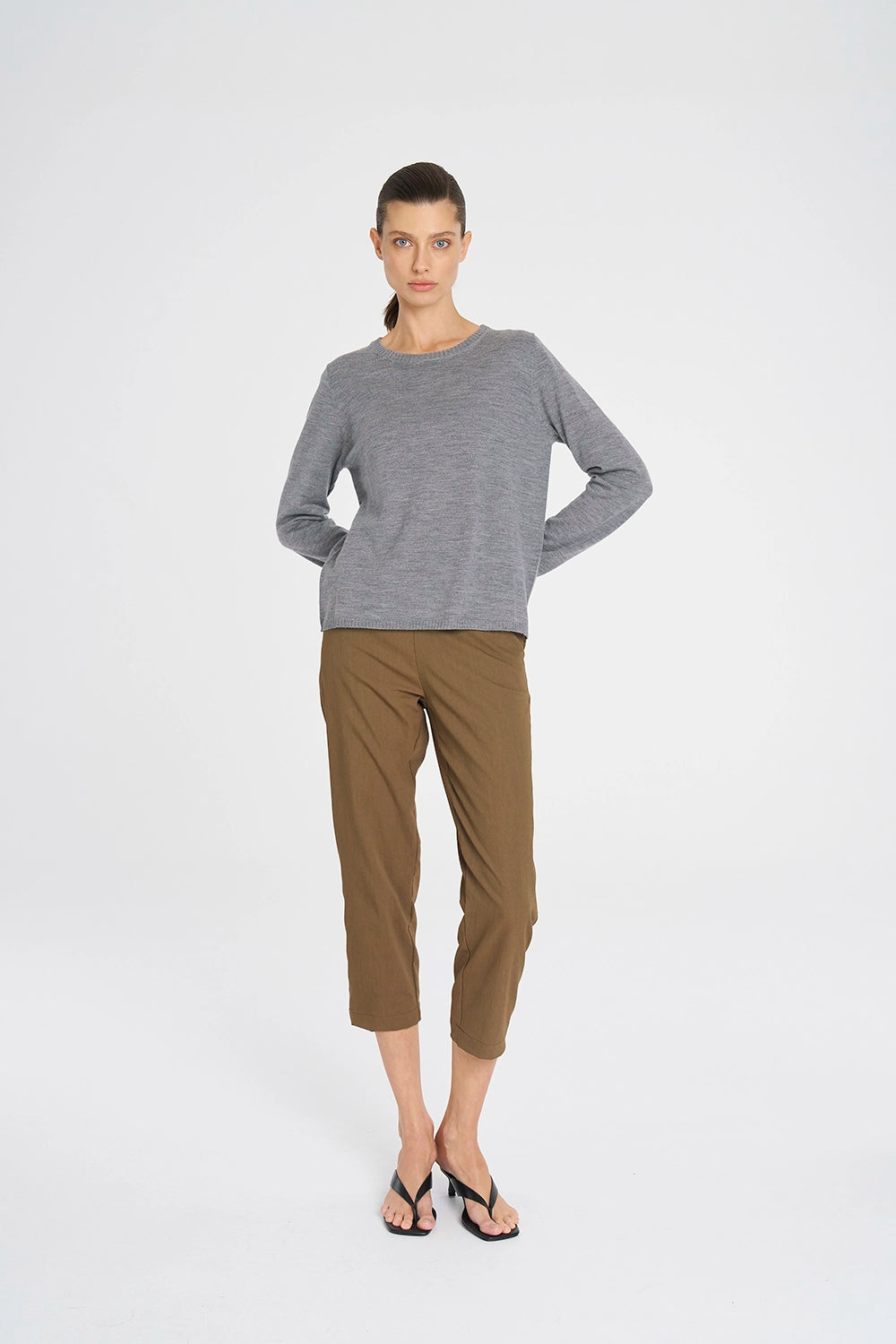 Mela Purdie Tapered Flat Pant In Tannin F416 1831 - Pre-Order March Delivery