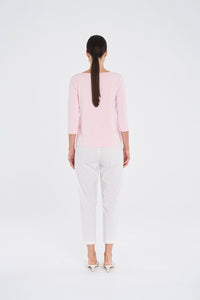 Mela Purdie Relaxed Boat Neck in Rosebud F01 2630 - Pre-Order February Delivery