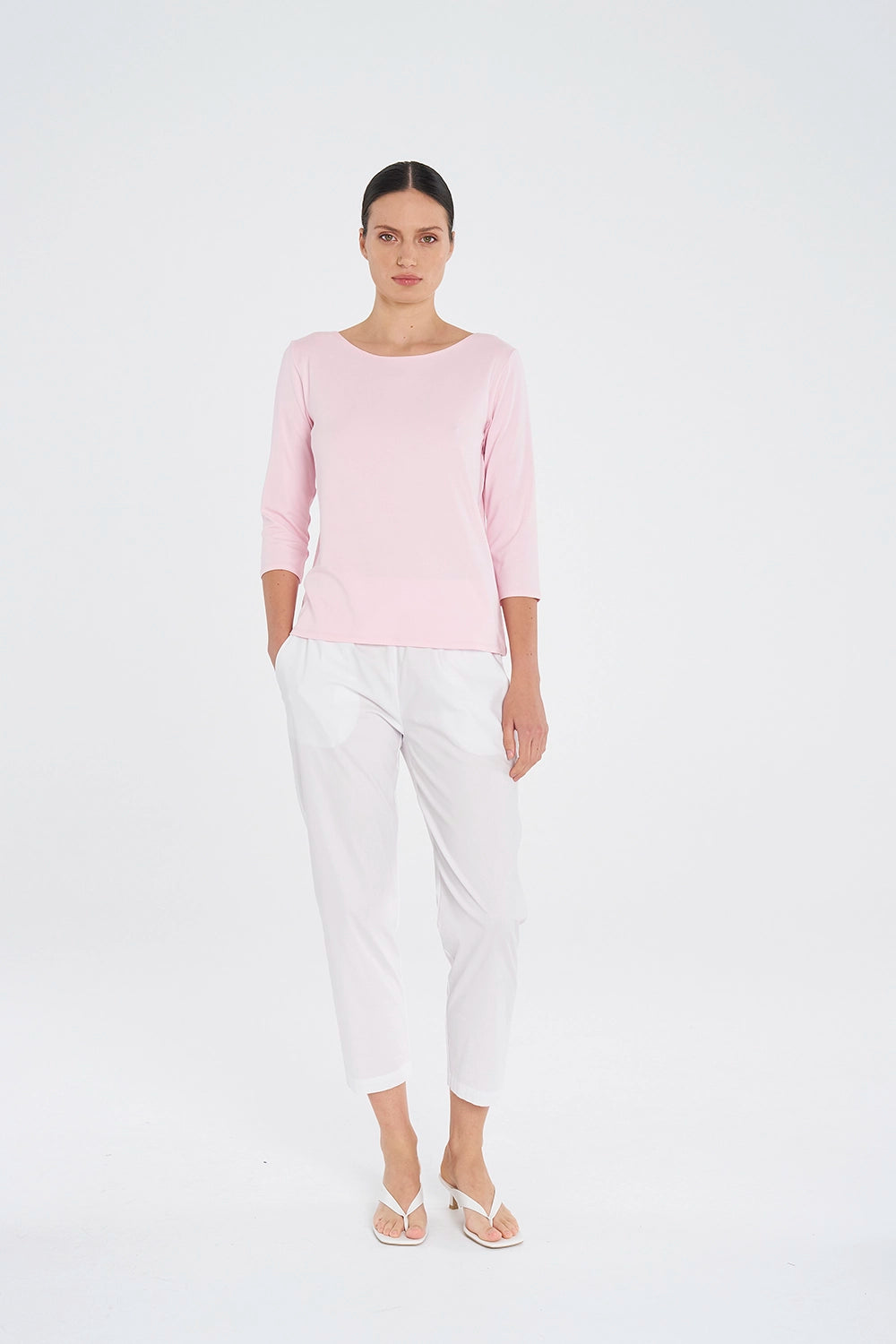 Mela Purdie Relaxed Boat Neck in Rosebud F01 2630 - Pre-Order February Delivery