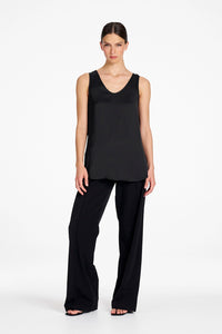 Mela Purdie Scoop Tank in Satin Black F622 80122
