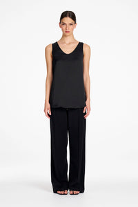 Mela Purdie Scoop Tank in Satin Black F622 80122